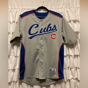 MLB Chicago Cubs Button Up Gray Baseball Jersey